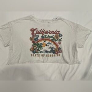 White California Graphic Crop Top